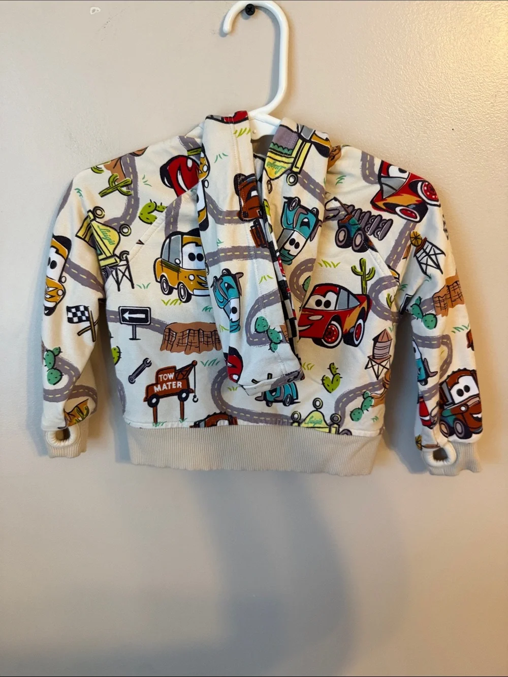 Little Sleepies Disney Pixar Radiator Springs Zip Hoodie Size 6-12 Months